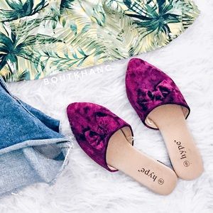 Shoes - Purple Bow Slip Ons Shoes - Purple Bow Slip Ons